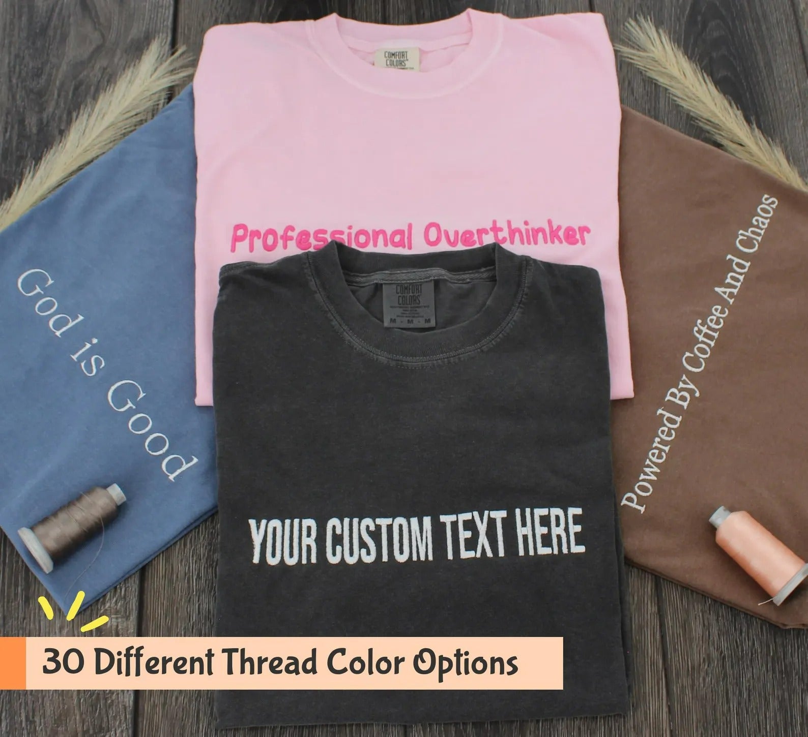 Custom Comfort Colors T-Shirt, Personalized Embroidered T-Shirts, Embroidered Comfort Colors Tee, Custom Embroidery Gift, Mother's Day Gifts