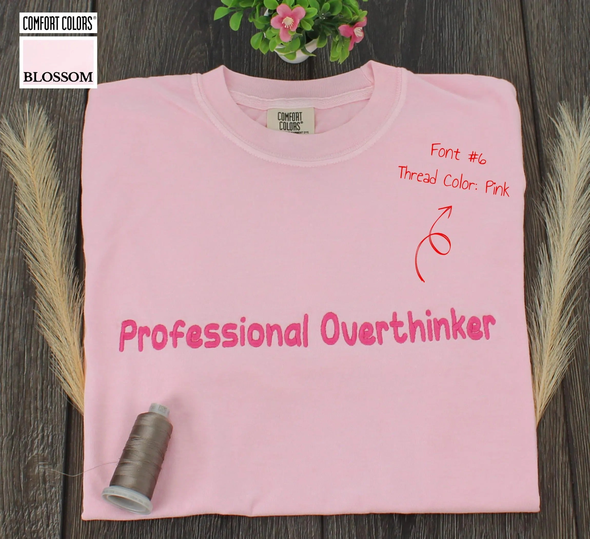 Custom Comfort Colors T-Shirt, Personalized Embroidered T-Shirts, Embroidered Comfort Colors Tee, Custom Embroidery Gift, Mother's Day Gifts