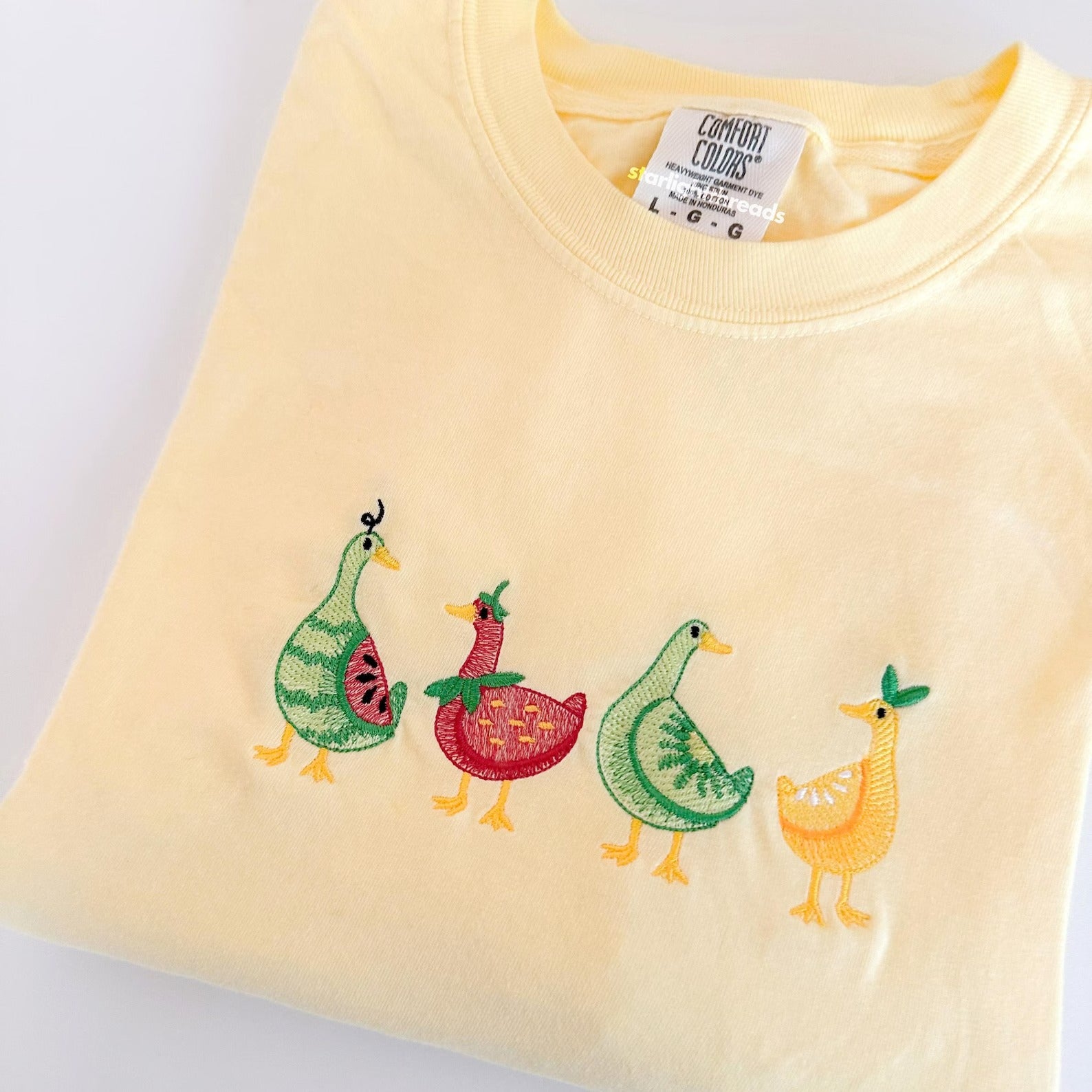 Fruit Geese Embroidered Comfort Colors Tee